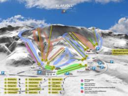 Trail map Bláfjöll