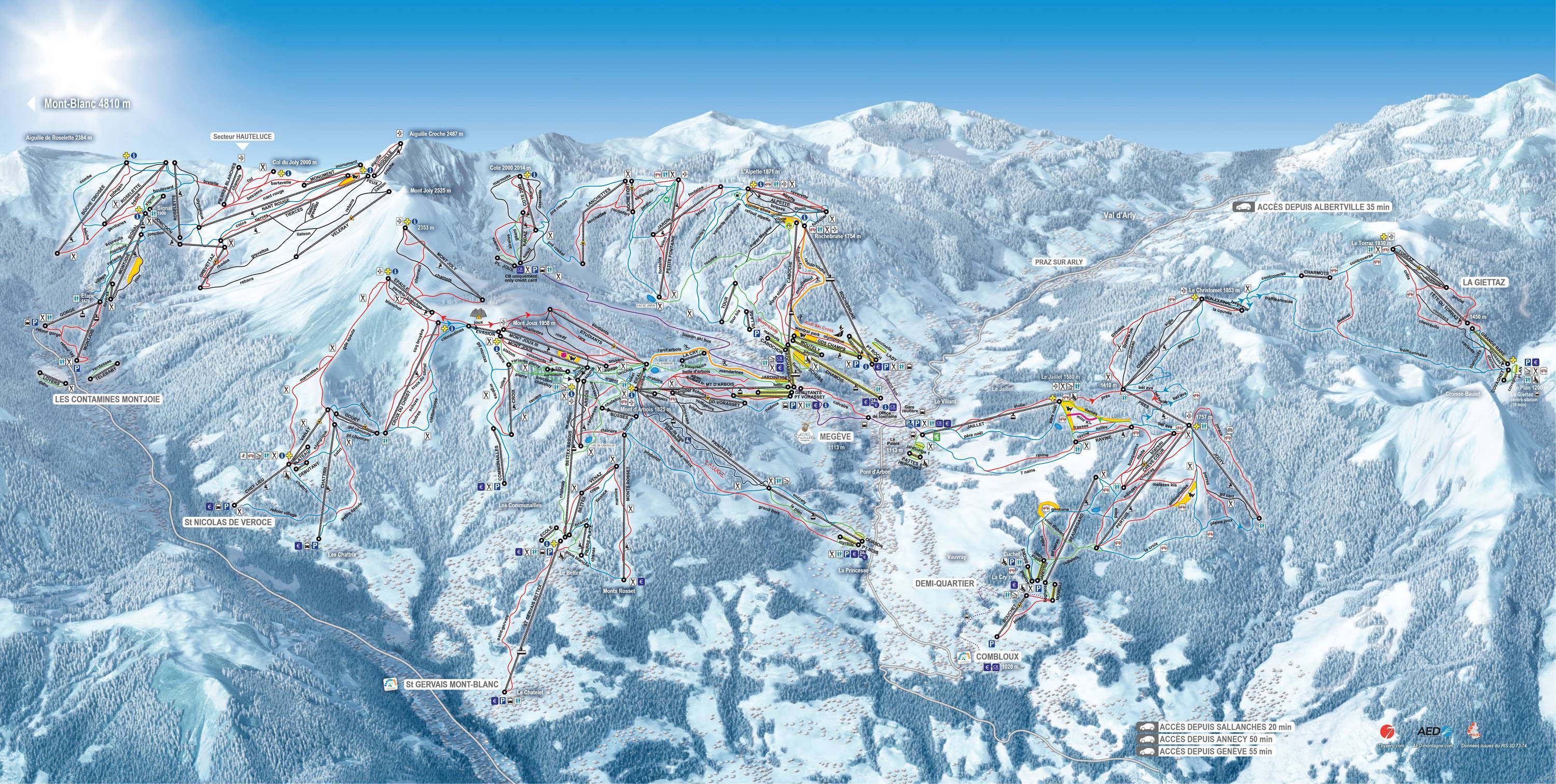 St Gervais Piste Map Trail Map Megève/Saint-Gervais