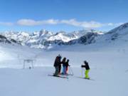 Ski course on the expansive Kaunertal Glacier