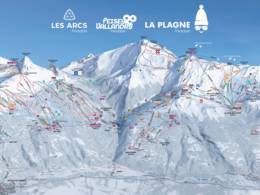 Trail map Les Arcs/Peisey-Vallandry (Paradiski)