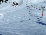 The black slope from the Wastlhöhe is steep but wide