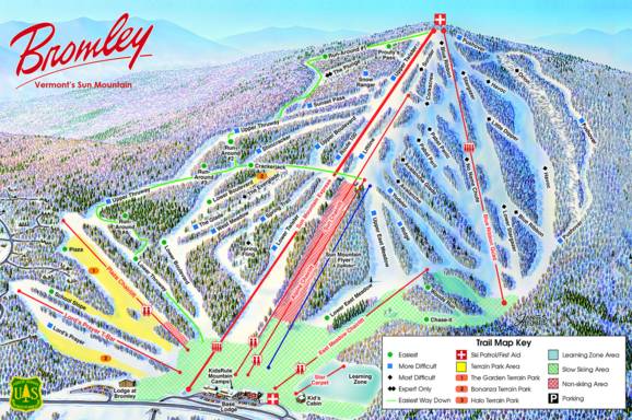 Bromley Mountain Trail Map Trail Map Bromley Mountain