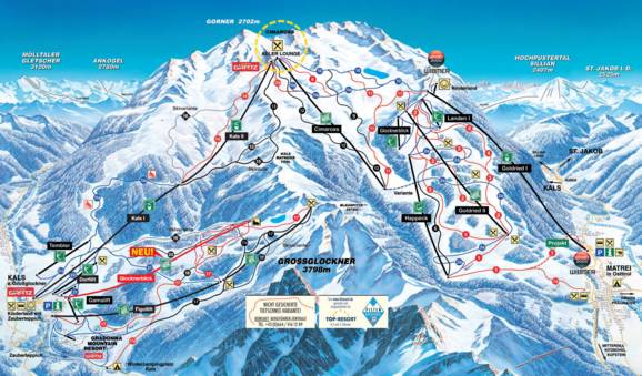 Austrian Ski Resorts Map Trail Map Großglockner Resort Kals-Matrei