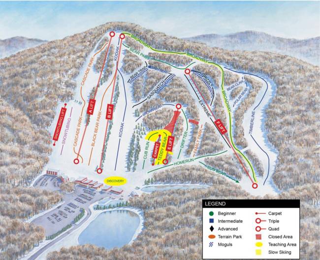 Bear Valley Ski Resort Map Trail Map Bear Creek Mountain Resort