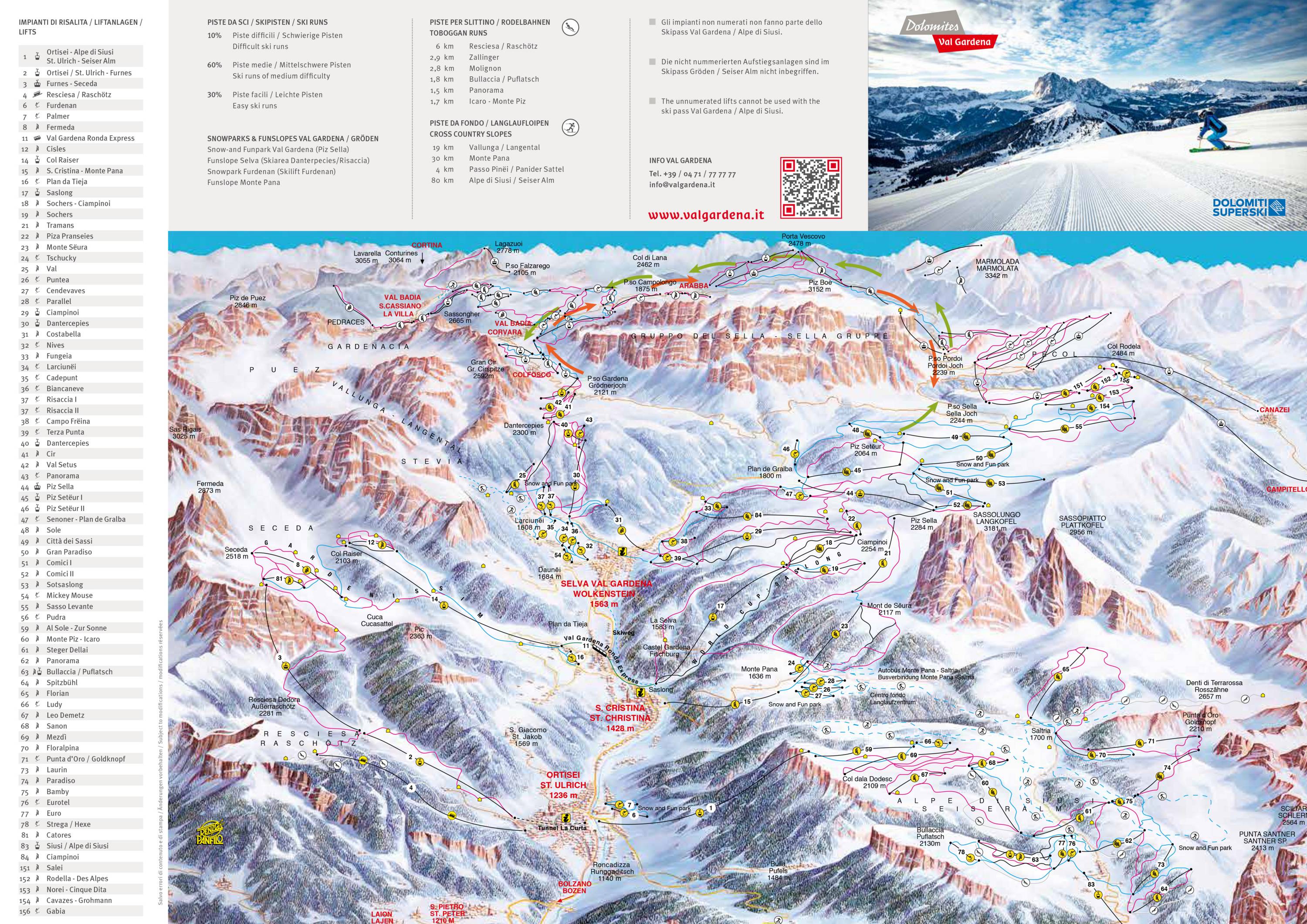 selva val gardena ski map Trail Map Val Gardena Groden selva val gardena ski map