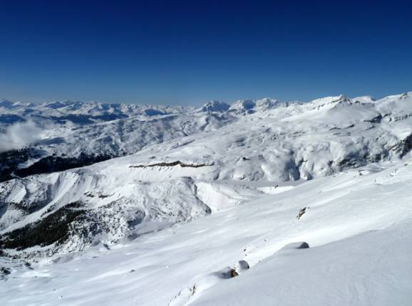 View from Cassons across the Laax ski resort