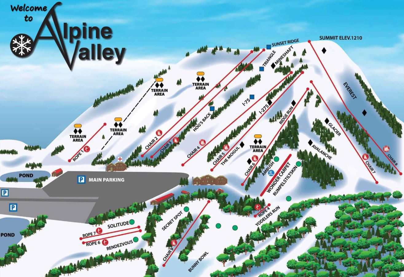 Alpine Valley Trail Map Trail Map Alpine Valley – White Lake