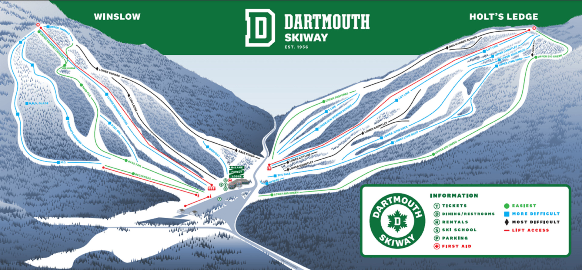 Dartmouth Skiway Trail Map Trail Map Dartmouth Skiway