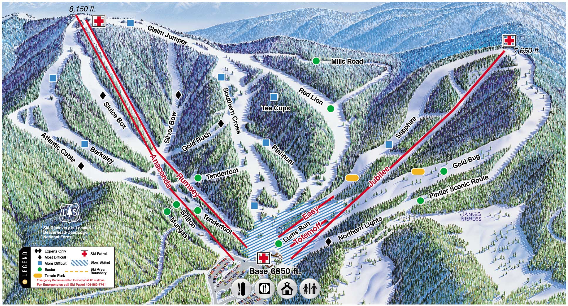 Blue Hills Ski Map Trail Map Discovery Ski Area
