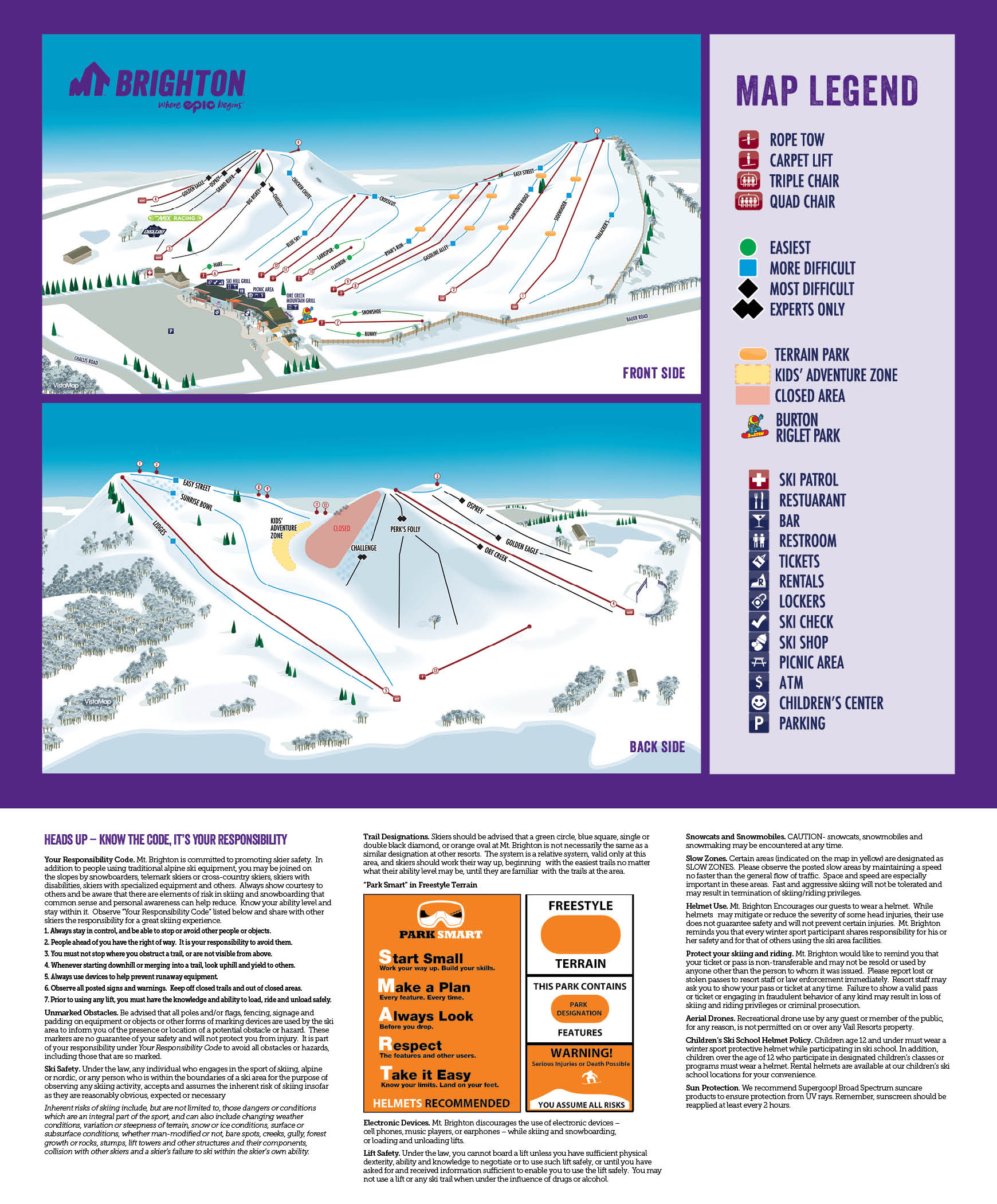Brighton Ski Trail Map Trail Map Mt. Brighton