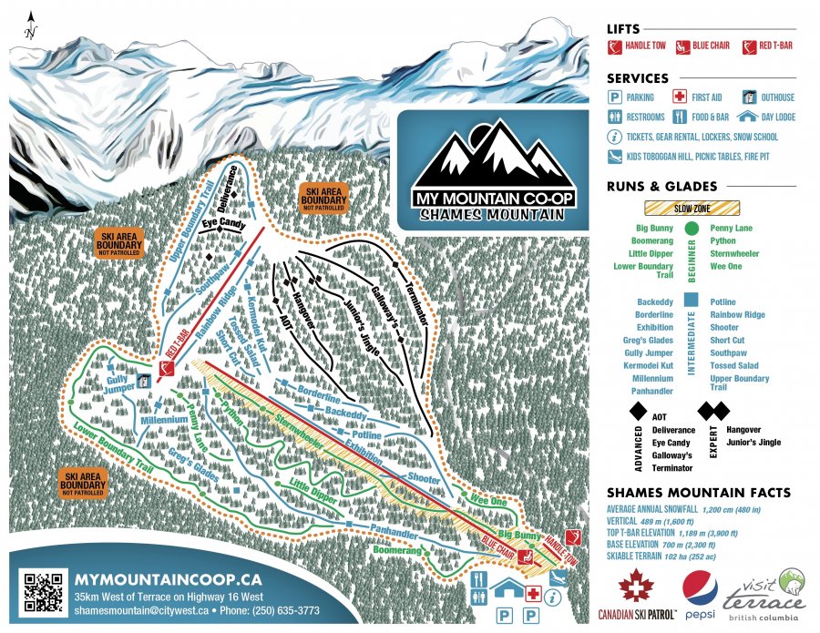 Shames Mountain Trail Map Trail Map Shames Mountain
