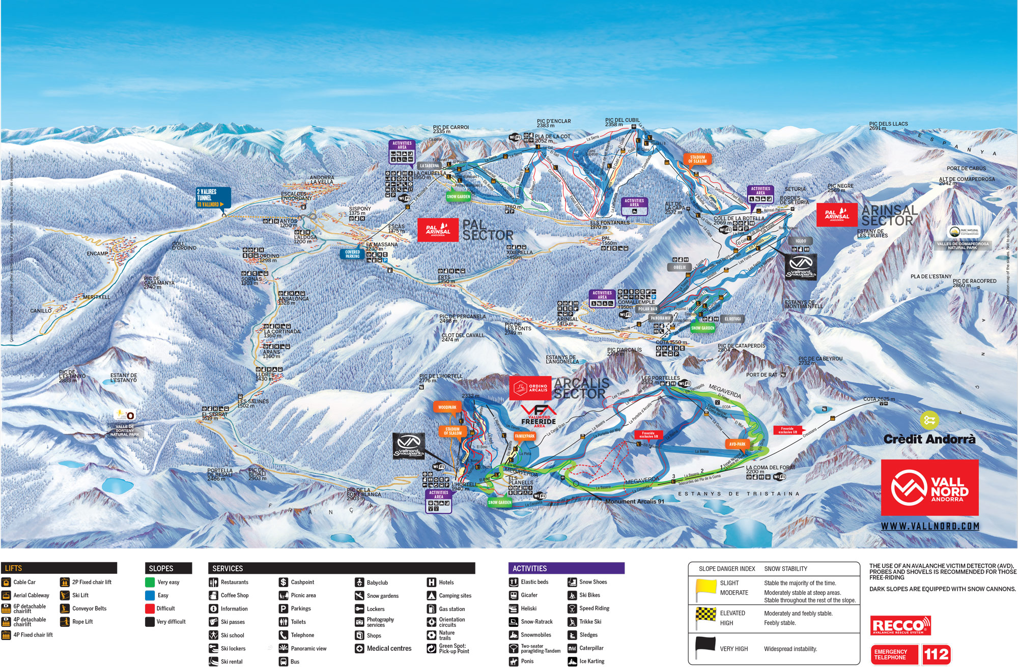 Ski resorts in Andorra - Ski resort statistics.